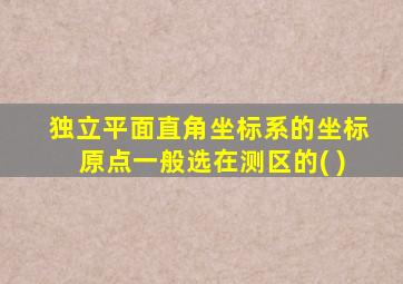 独立平面直角坐标系的坐标原点一般选在测区的( )